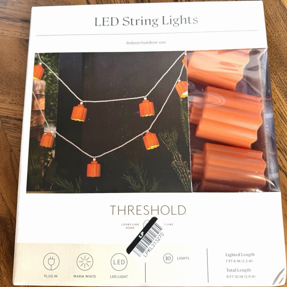 Lot 7 Threshold Terracotta LED String Lights 10ct Indoor Outdoor 9.8ft NEW BOX
